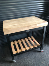 Load image into Gallery viewer, Castori 90cm butchers block table on castors