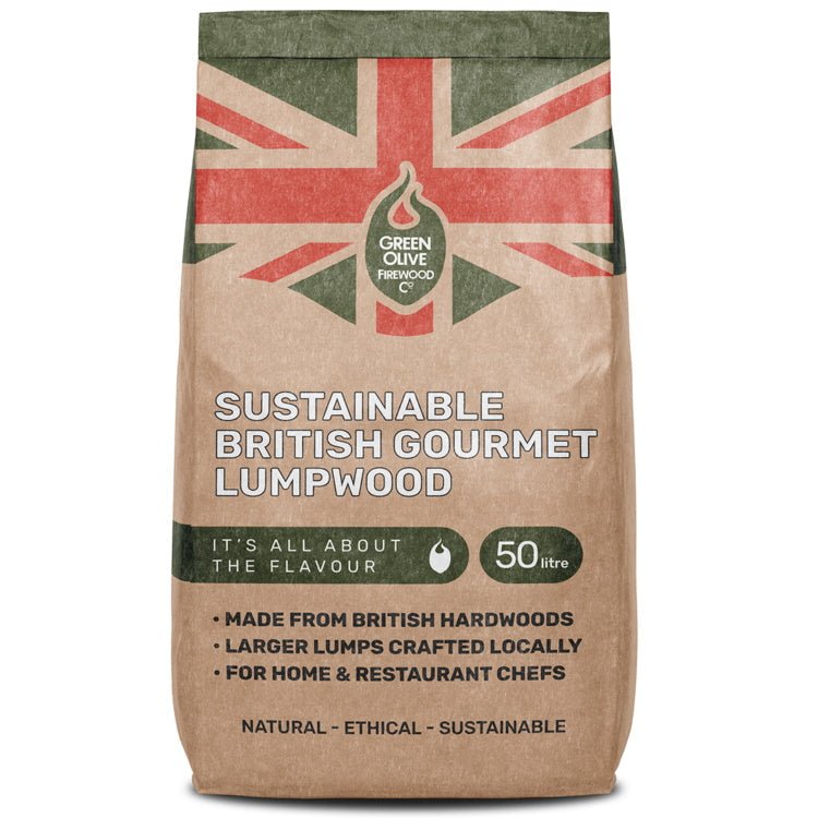 British 50ltr gourmet sustainable charcoal - Green olive firewood co - Creative Outdoor Living