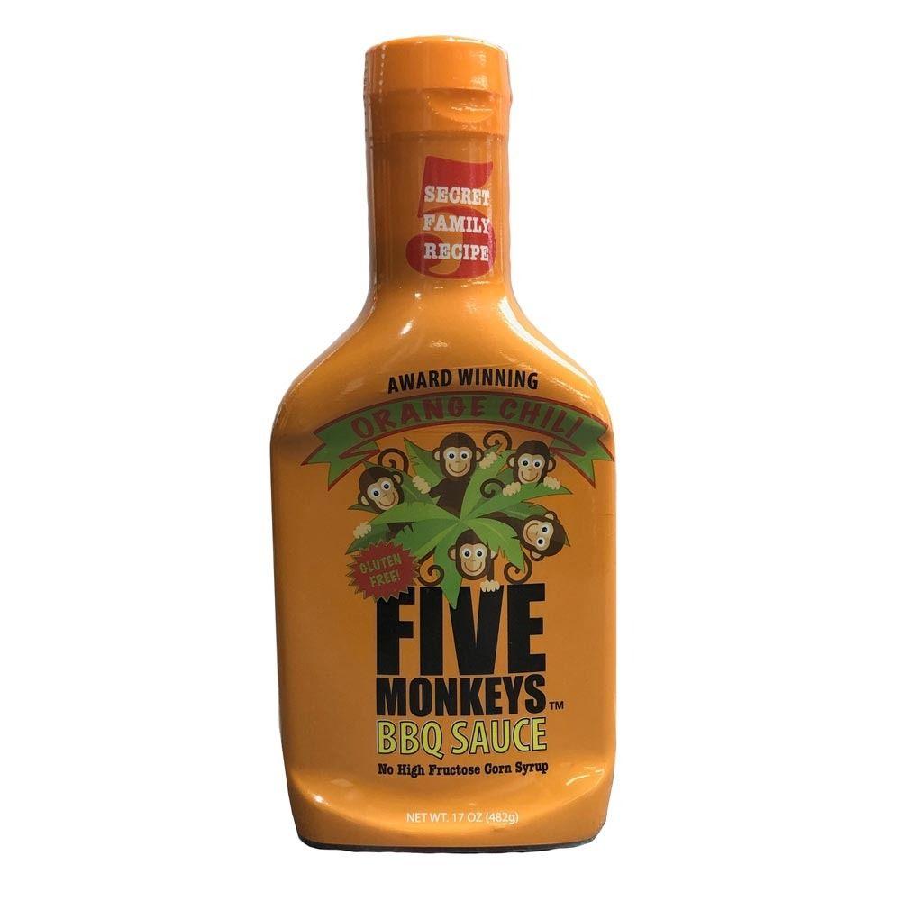 BBQ Gormet Five Monkeys 'Orange Chili' BBQ Sauce - 482g (17 oz) - Creative Outdoor Living