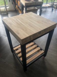 Castori 60cm butchers block table on castors
