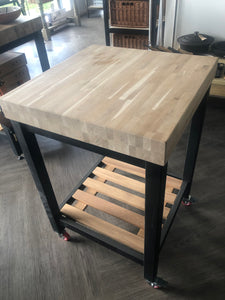 Castori 60cm butchers block table on castors